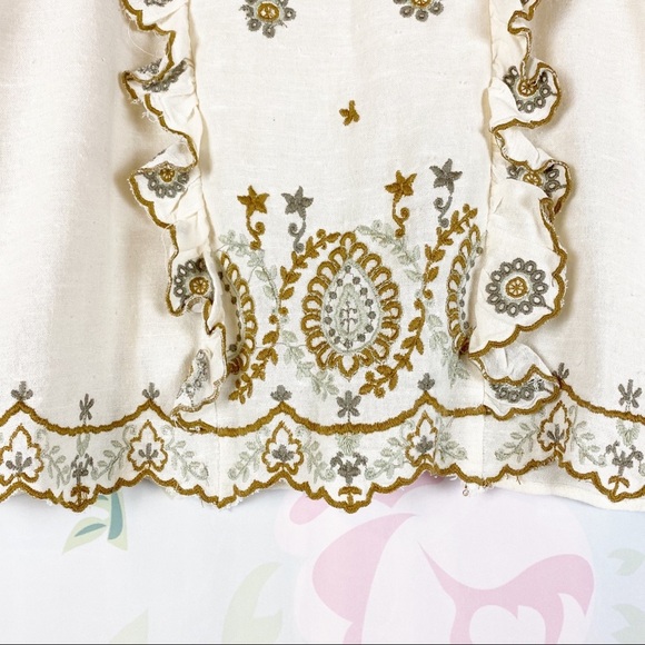 NEW ZARA Cottage Core Embroidered Boho Blouse XS - Picture 4 of 10